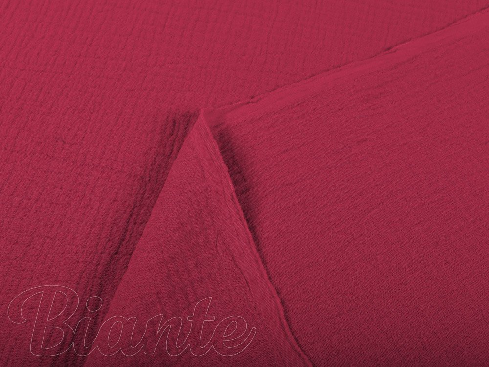Mušelín dvojitá gázovina MSN-042 Malinově červená - metráž šířka 160 cm - detail 3 - Biante.cz