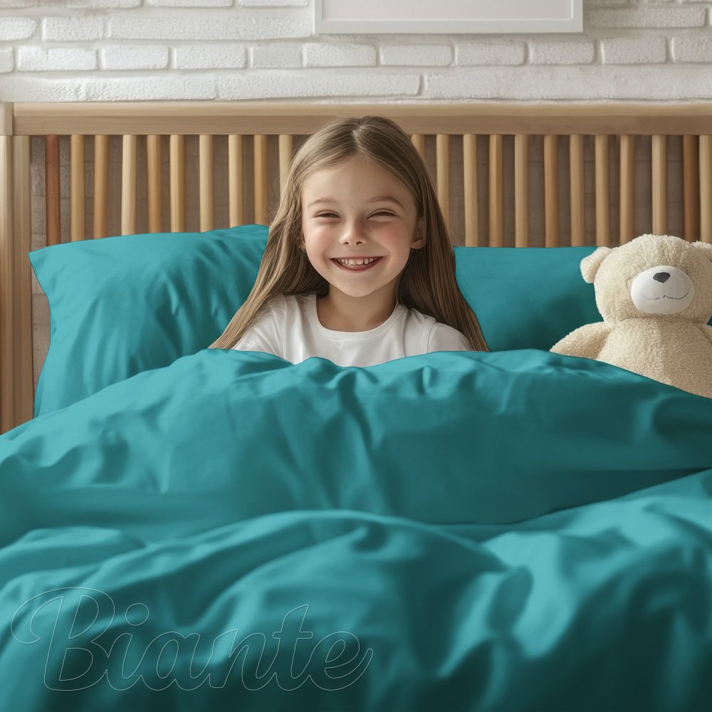 Dětské bavlněné povlečení do postýlky Moni MO-052 Pastelově tyrkysové - detail 1 - Biante.cz