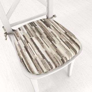 Oblý podsedák Leona LN-176 Hnedo-béžové pásiky - 39x37x3 cm - Biante.sk