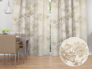 Sametový závěs na míru Isabela Flower IBL-022 Zlaté květy na smetanovém - Biante.cz Sametový závěs na míru Isabela Flower IBL-022 Zlaté květy na smetanovém - Biante.cz