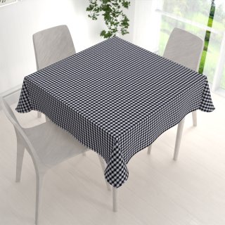 Bavlněný čtvercový ubrus Olivia OL-015 Černo-bílá kostka malá - detail 1 - Biante.cz
