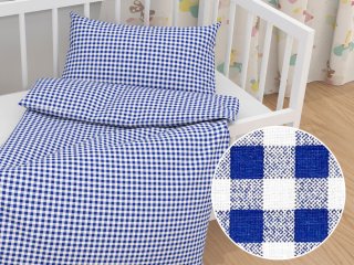 Detské bavlnené posteľné obliečky do postieľky Sandra SA-057 Modro-biele kocky - Biante.sk Detské bavlnené posteľné obliečky do postieľky Sandra SA-057 Modro-biele kocky - Biante.sk