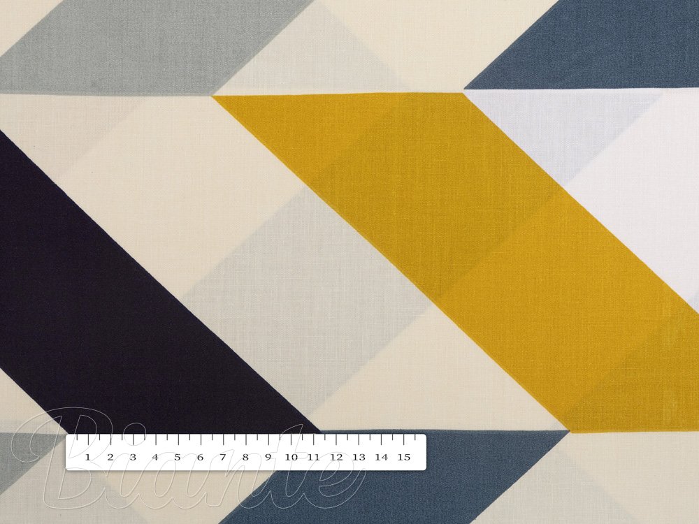 Bavlněná látka/plátno Sandra SA-402 Velké cik-cak modro-žluté pruhy - šířka 220 cm - detail 3 - Biante.cz Bavlněná látka/plátno Sandra SA-402 Velké cik-cak modro-žluté pruhy - šířka 220 cm - detail 3 - Biante.cz