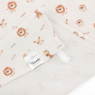 Mušelínová utěrka Nature MSN-084 Safari zvířátka na krémově bílém - sada 3 ks - detail 1 - Biante.cz