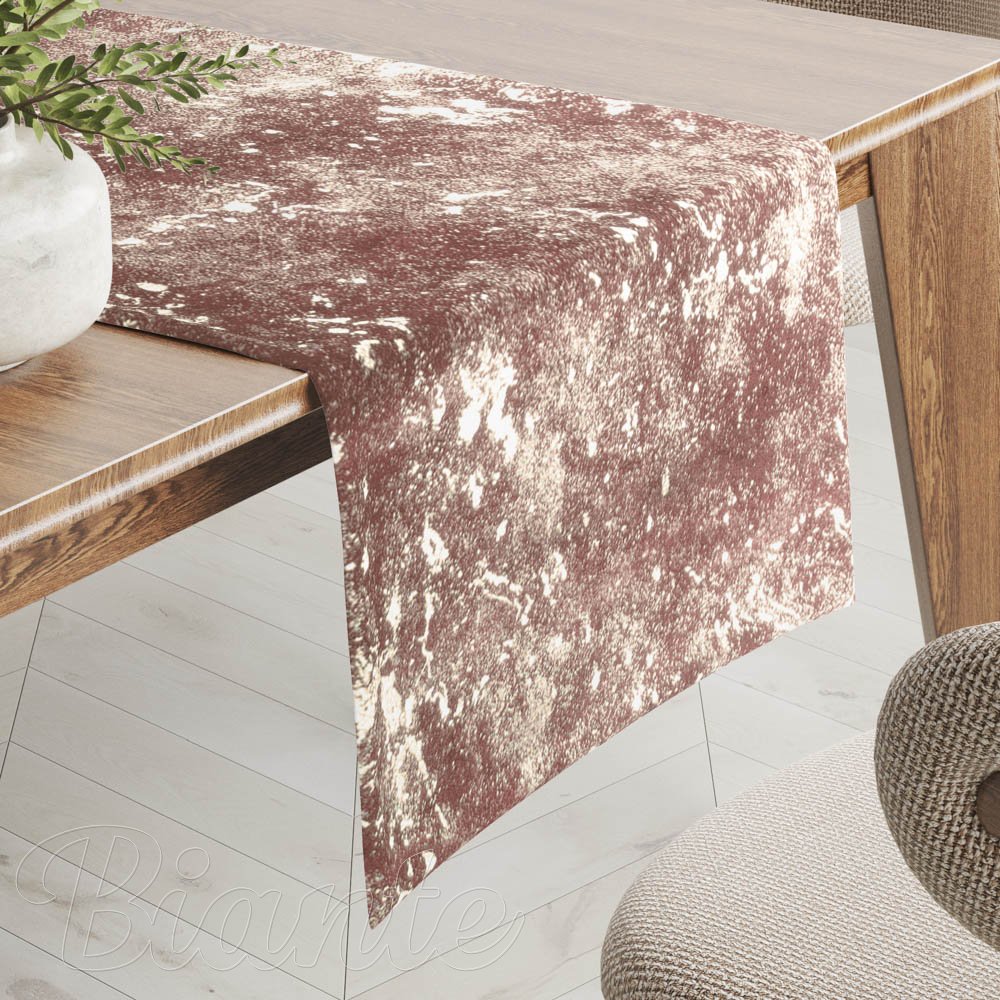 Zamatový behúň na stôl Isabela IBL-013 Gold Design staroružový - Biante.sk