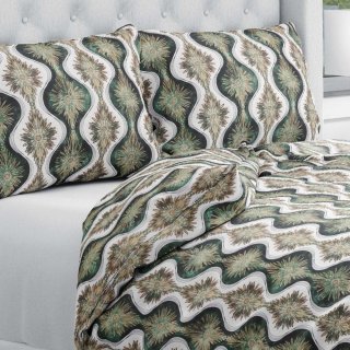 Bavlněné ložní povlečení Sandra SA-542 Okrasné hvězdy na zeleném/bílém - Biante.cz Bavlněné ložní povlečení Sandra SA-542 Okrasné hvězdy na zeleném/bílém - Biante.cz