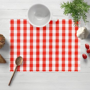 Teflonové prostírání na stůl TF-071 Červeno-bílá kostka - Biante.cz