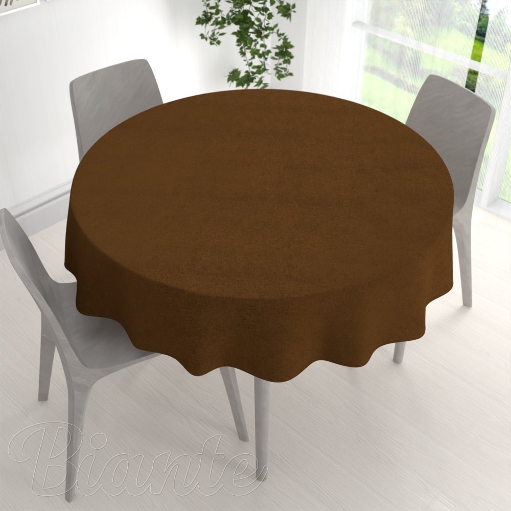 Okrúhly obrus/imitácia brúsenej kože Alcantara ALC-017 Hnedý hrdzavý - detail 1 - Biante.sk