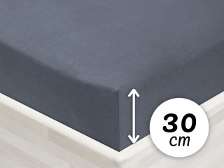Jersey napínacie prestieradlo na vysoký matrac JR-029 Antracitovo sivé - Biante.sk Jersey napínacie prestieradlo na vysoký matrac JR-029 Antracitovo sivé - Biante.sk