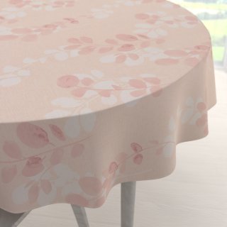 Bavlněný kulatý ubrus Sandra SA-682 Eukalyptové listy na pastelově růžovém - Biante.cz Bavlněný kulatý ubrus Sandra SA-682 Eukalyptové listy na pastelově růžovém - Biante.cz