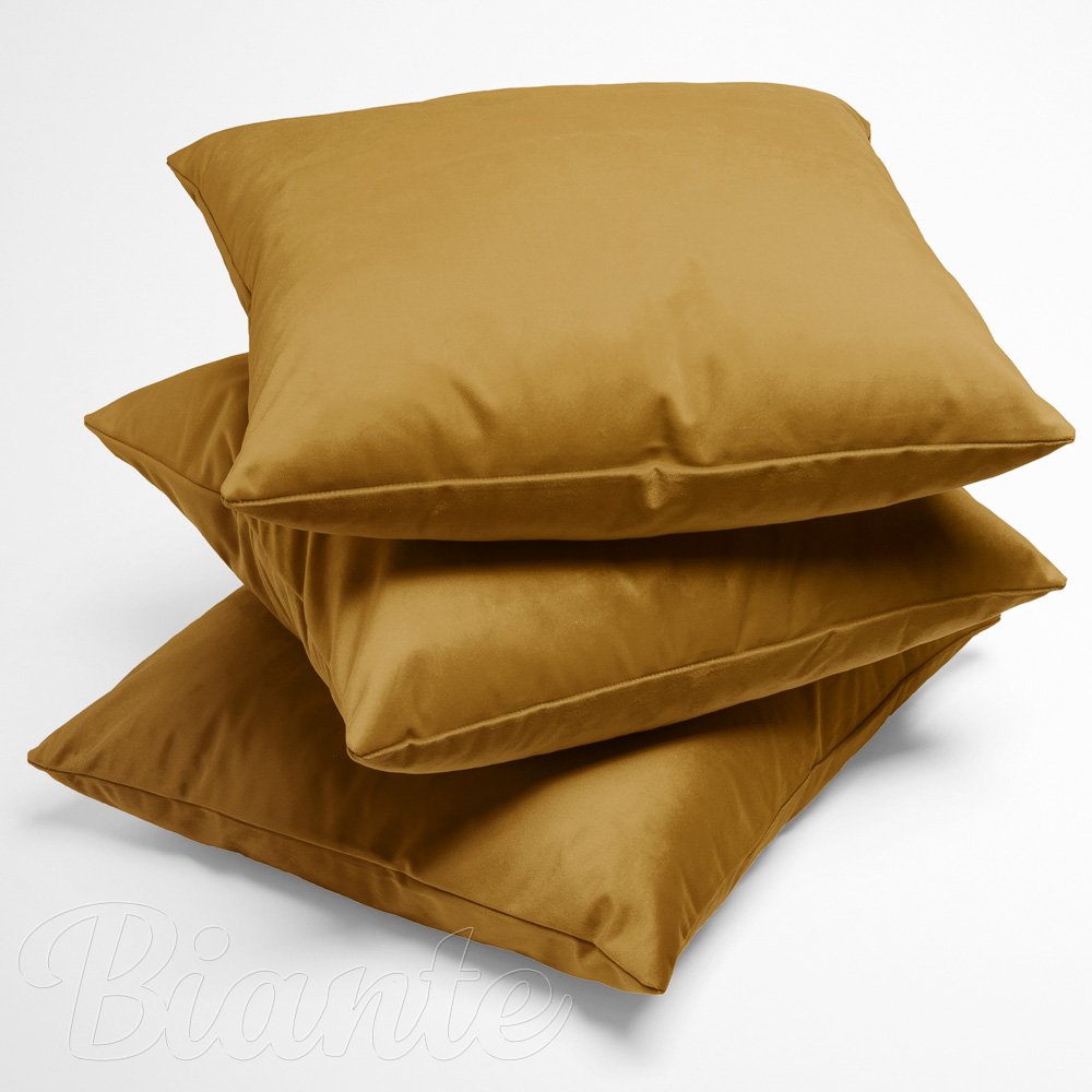 Sametový povlak na polštář Velvet Premium SVP-009 Hořčicový - detail 1 - Biante.cz