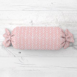 Polštář válec bonbon Sandra SA-211 Listy na starorůžovém  - Biante.cz