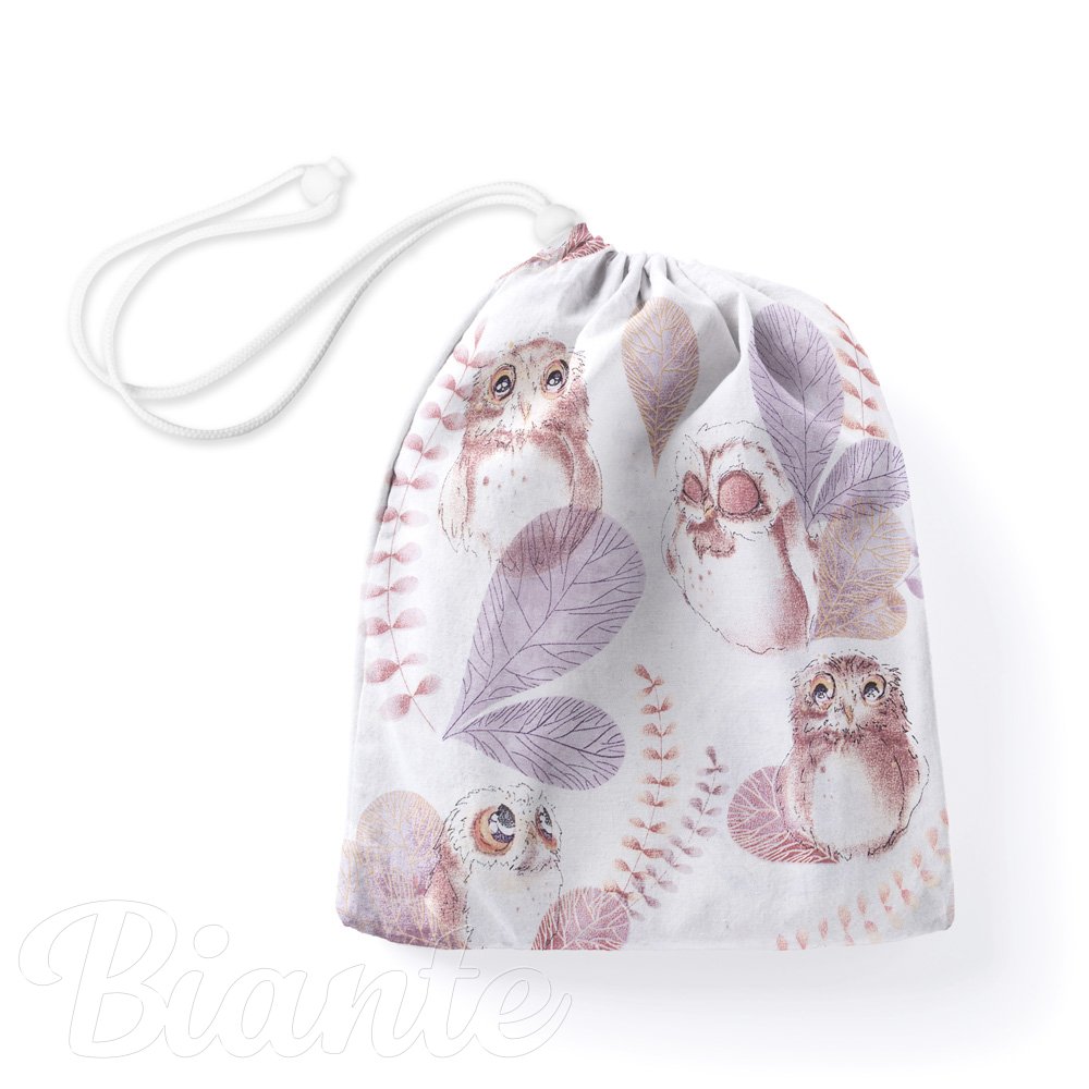 Bavlněný pytlík/sáček na přezůvky Sandra SA-284 Hnědé sovy - Biante.cz