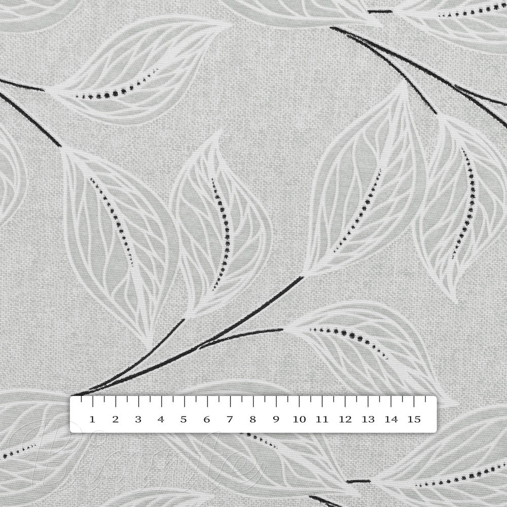 Dekorační látka Leona LN-165 Pnoucí lístky na šedém - šířka 140 cm a 280 cm - detail 4 - Biante.cz