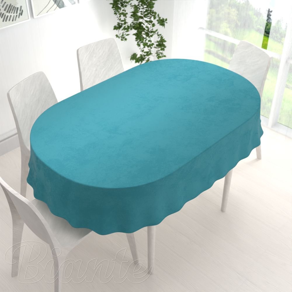 Velký sametový oválný ubrus Velvet Premium SVP-035 Tyrkysově modrý - detail 1 - Biante.cz