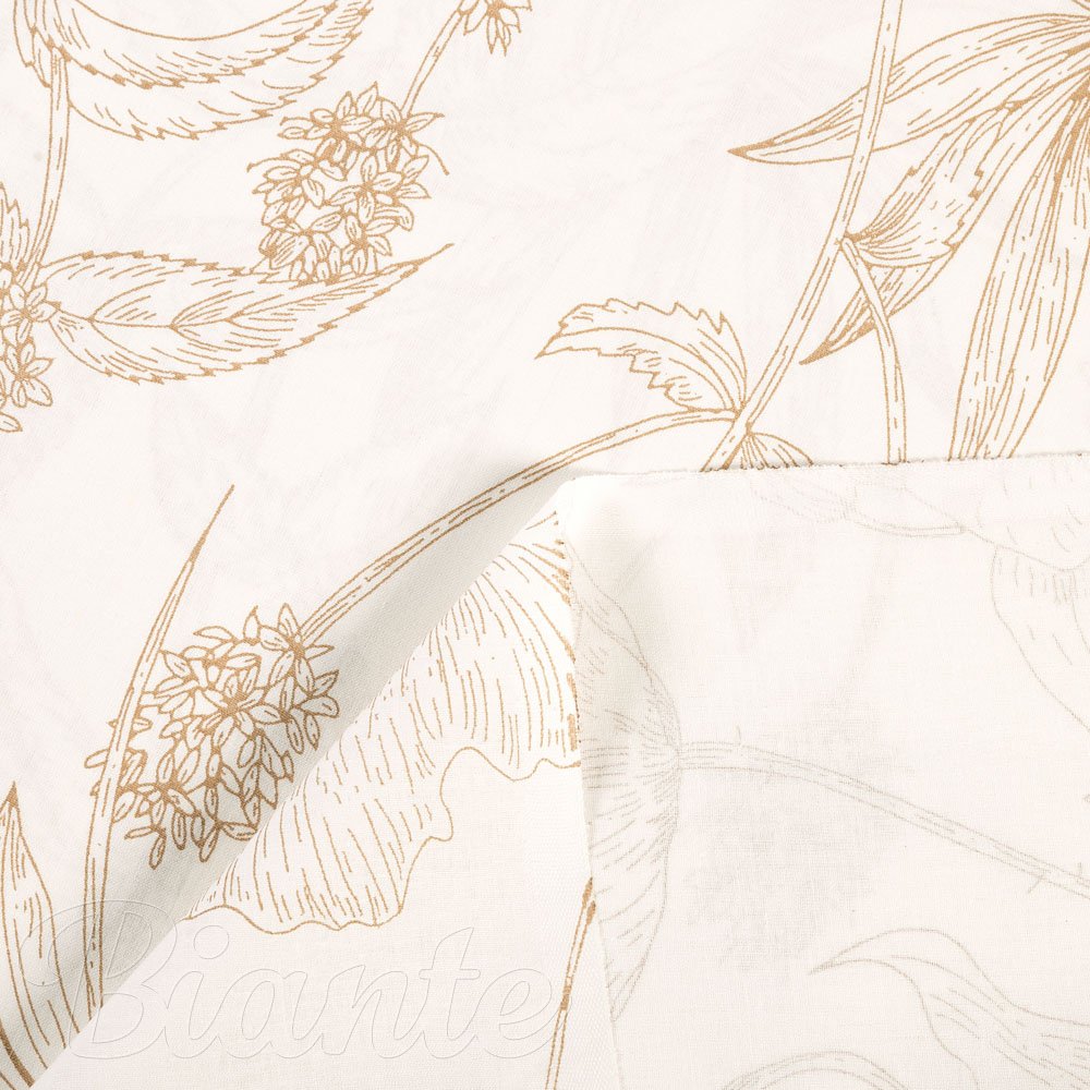 Bavlněná látka/plátno Sandra SA-425 Hnědé listy na smetanovém - šířka 145 cm a 160 cm - detail 4 - Biante.cz