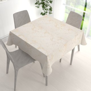 Dekorační čtvercový ubrus Parma PM-115 Zlatý mramor na béžovém - detail 1 - Biante.cz
