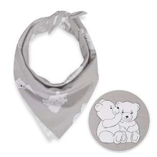 Dětský bavlněný šátek Sandra SA-733 Zamilovaní lední medvědi na světle šedém - Biante.cz