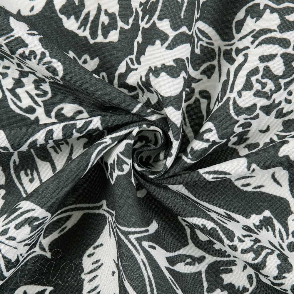 Dekorační látka PML-105 Bílé květiny na černém - šířka 150 cm - detail 2 - Biante.cz