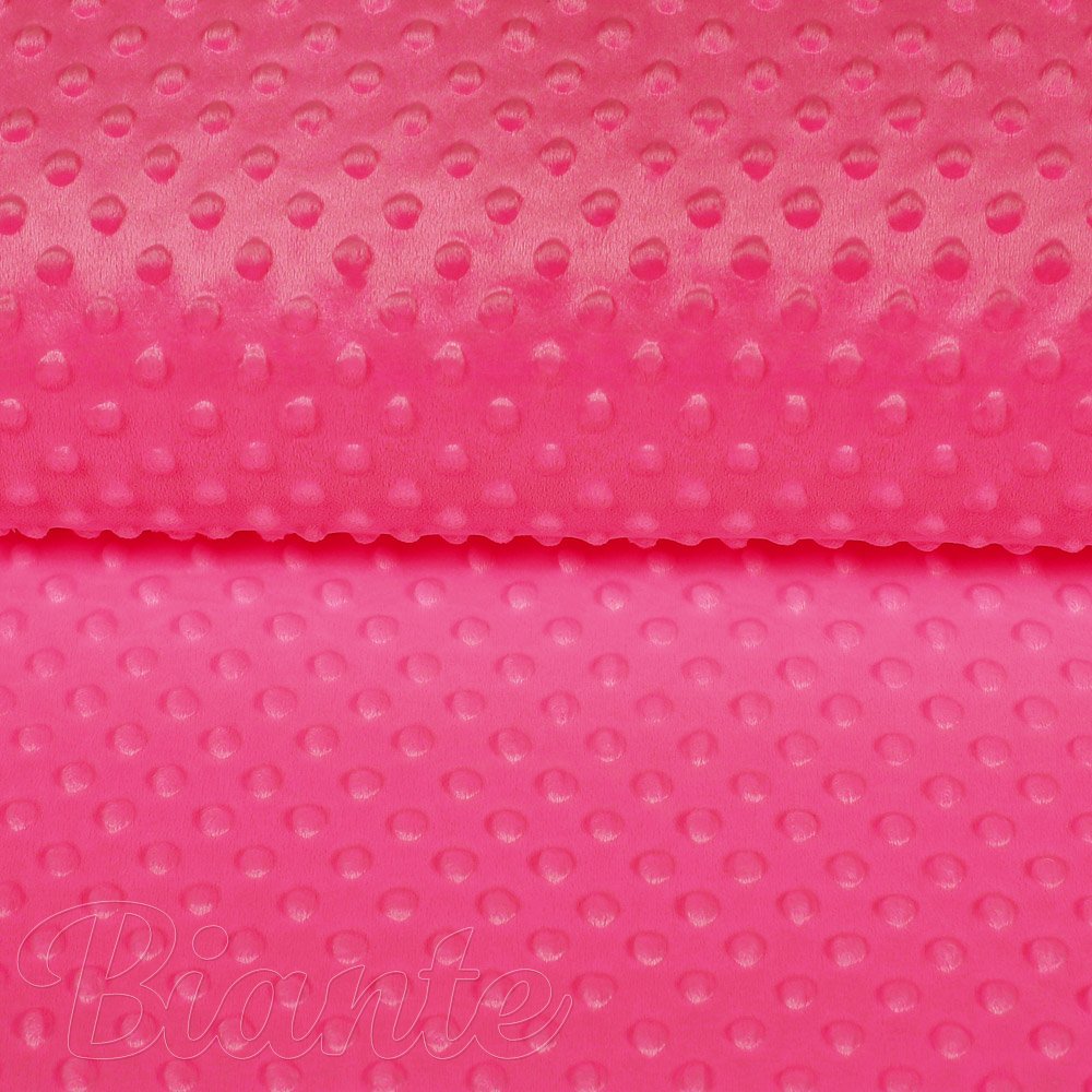 Dětská látka Minky 3D puntíky MKP-009 Fuchsiová - šířka 150 cm - detail 4 - Biante.cz