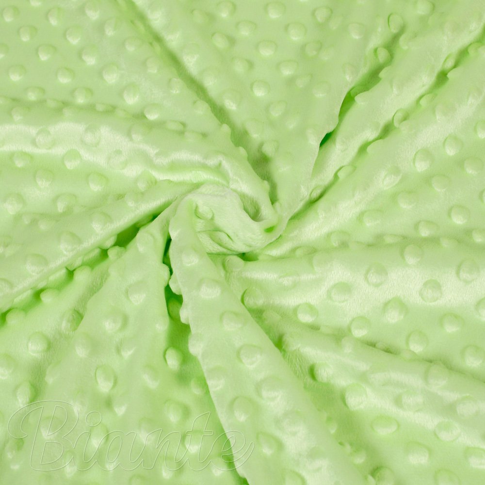 Dětská látka Minky 3D puntíky MKP-005 Pastelová světle zelená - šířka 150 cm - detail 1 - Biante.cz