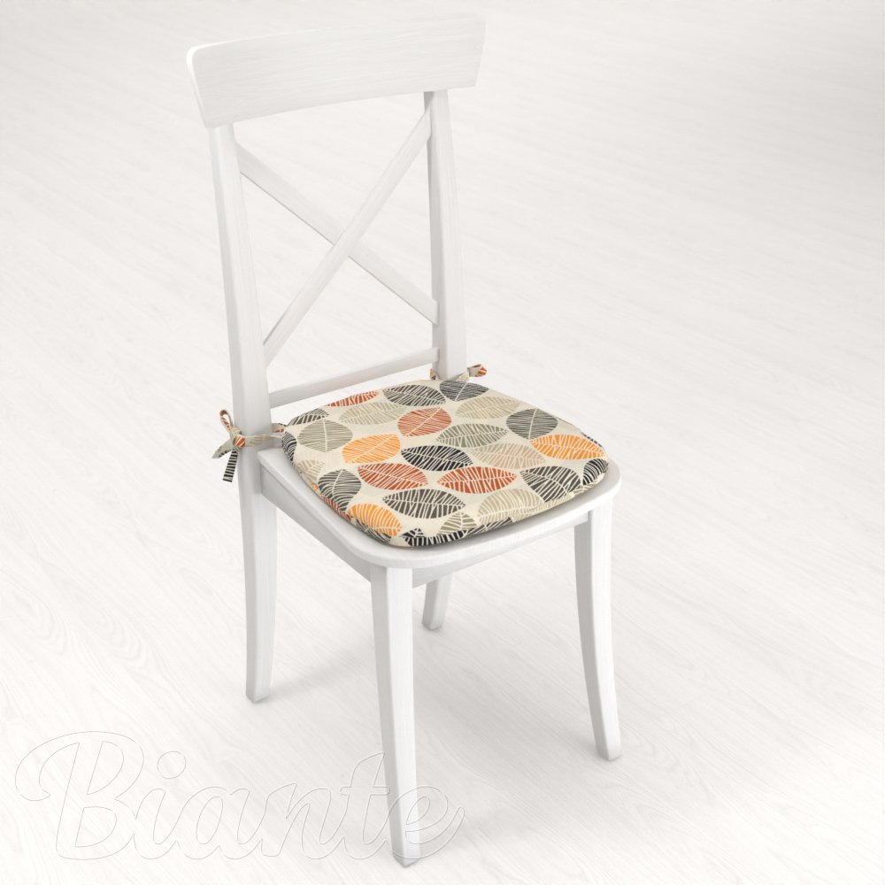 Oblý podsedák PML-072 Podzimní listy na krémovém - 39x37x3 cm - detail 2 - Biante.cz