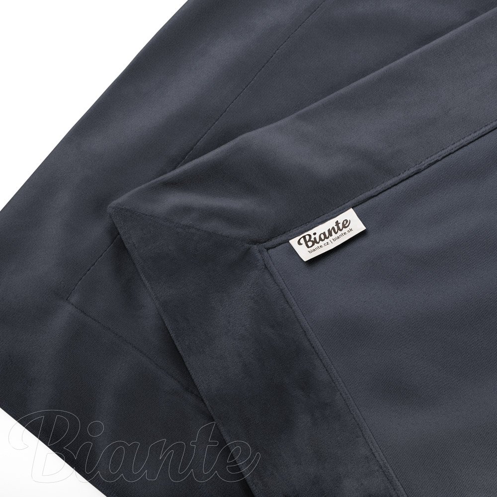 Sametový přehoz na postel Velvet Premium SVP-004 Antracitově šedý - detail 3 - Biante.cz
