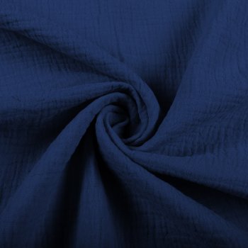 Mušelín dvojitá gázovina MSN-055 Tmavě modrá - metráž šířka 140 cm