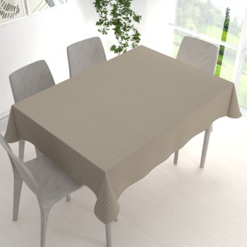 Velký damaškový obdélníkový ubrus Atlas Gradl DM-022 Latte - proužky 1 cm - detail 1 - Biante.cz