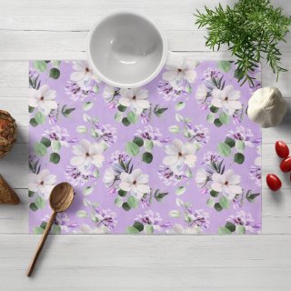 Dekorační prostírání na stůl PML-044 Květy magnolie na fialovém - Biante.cz