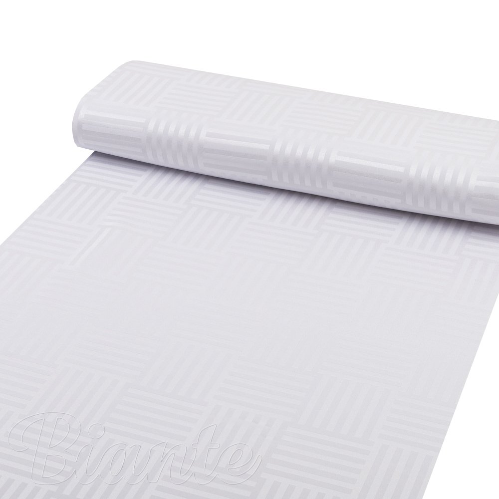 Dekorační látka Monako PM-124 Pruhovaná šachovnice bílá - šířka 320 cm - detail 4 - Biante.cz