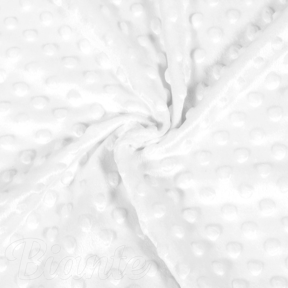 Dětská látka Minky TOP 3D puntíky MKP-059 Bílá - šířka 165 cm - detail 1 - Biante.cz