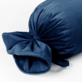 Sametový polštář válec bonbon Velvet Premium SVP-036 Námořnická modrá - detail 1 - Biante.cz