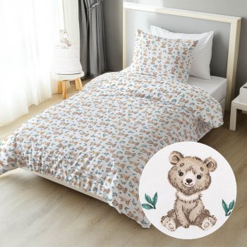 Dětské bavlněné ložní povlečení Sandra SA-470 Medvídci a koloušci na bílém - Biante.cz Dětské bavlněné ložní povlečení Sandra SA-470 Medvídci a koloušci na bílém - Biante.cz