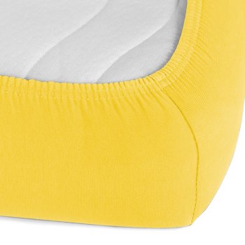 Jersey napínací prostěradlo na vysokou matraci JR-003 Žluté - detail 1 - Biante.cz Jersey napínací prostěradlo na vysokou matraci JR-003 Žluté - detail 1 - Biante.cz