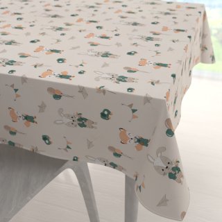 Dětský bavlněný čtvercový ubrus Sandra SA-701 Zajíčci a lišky s balónky - zelené na světle béžovém - Biante.cz Dětský bavlněný čtvercový ubrus Sandra SA-701 Zajíčci a lišky s balónky - zelené na světle béžovém - Biante.cz