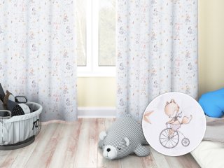 Dětský bavlněný závěs Sandra SA-371 Růžový cirkus se zvířátky - Biante.cz Dětský bavlněný závěs Sandra SA-371 Růžový cirkus se zvířátky - Biante.cz