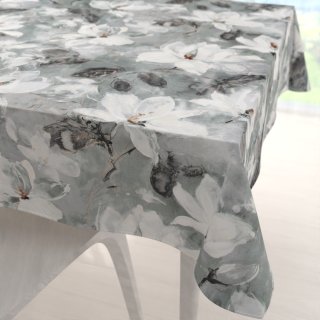 Sametový čtvercový ubrus Tamara TMR-016 Designové květiny na šedozeleném - Biante.cz