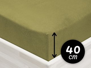 Jersey napínacie prestieradlo na extra vysoký matrac JR-020 Olivové - Biante.sk Jersey napínacie prestieradlo na extra vysoký matrac JR-020 Olivové - Biante.sk