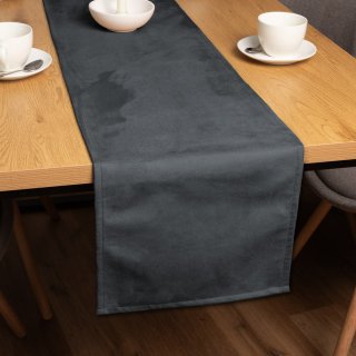 Běhoun na stůl/imitace broušené kůže Alcantara ALC-016 Antracitově šedý - Biante.cz