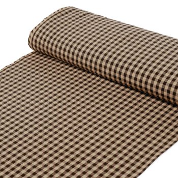 Bavlněná látka Olivia OL-019 Hnědo-béžová kostka malá - šířka 150 cm - detail 1 - Biante.cz