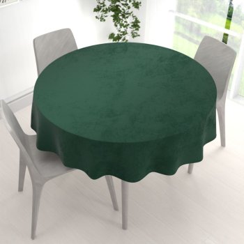 Sametový kulatý ubrus Velvet Premium SVP-040 Lesní zelená - detail 1 - Biante.cz
