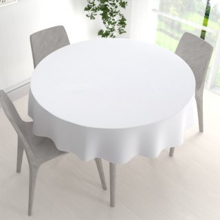 Teflonový kulatý ubrus TF-068 Bílý bez vzoru - detail 1 - Biante.cz