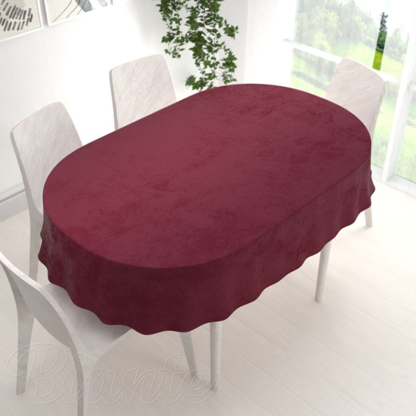 Velký sametový oválný ubrus Velvet Premium SVP-010 Tmavě vínový - detail 1 - Biante.cz