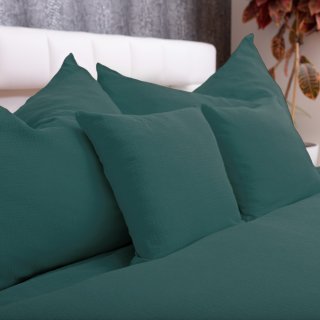 Mušelínové ložní povlečení Nature MSN-043 Tmavé petrolejově zelené - detail 1 - Biante.cz