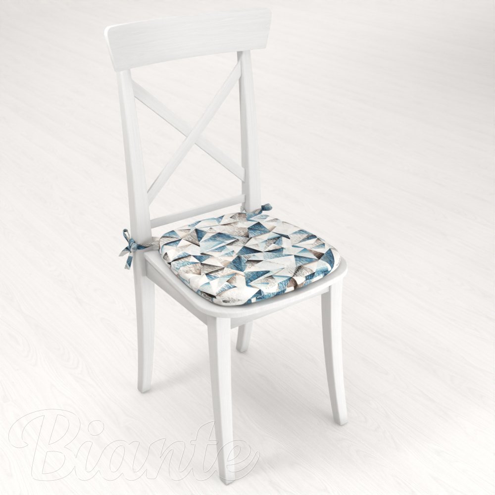 Oblý podsedák Porto PRT-007 Modro-hnědé krystaly - 39x37x3 cm - detail 2 - Biante.cz