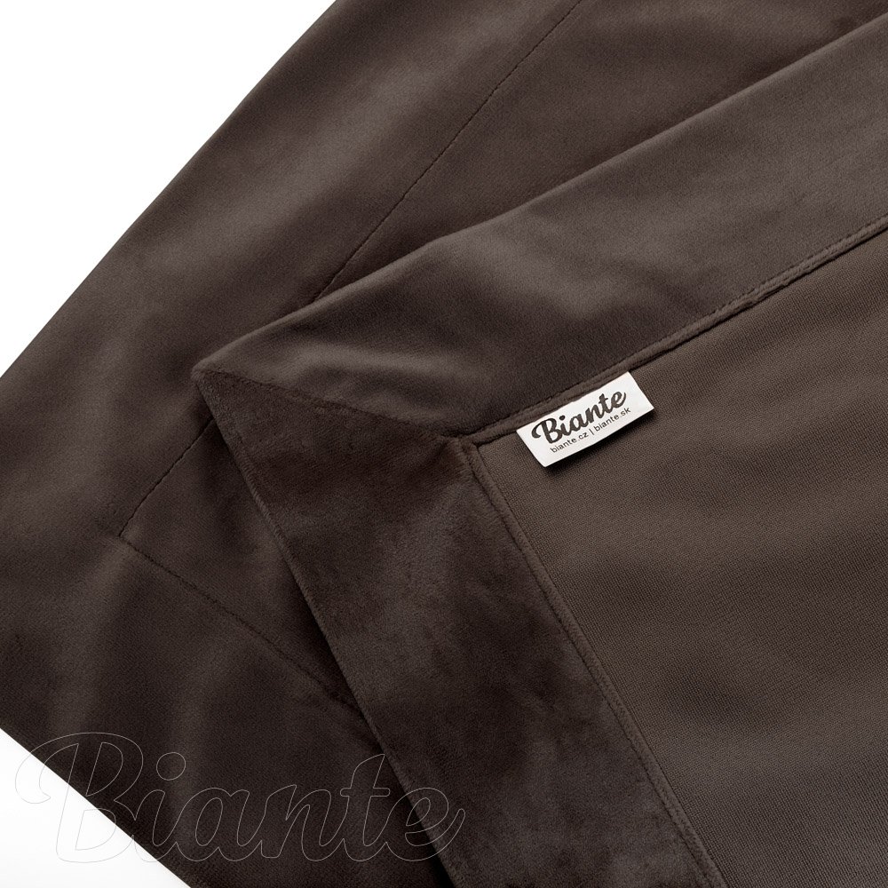 Sametový přehoz na postel Velvet Premium SVP-016 Tmavě hnědý - detail 3 - Biante.cz