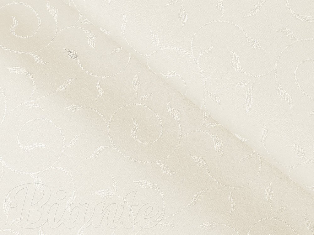 Teflonový obdélníkový ubrus TF-026 Pnoucí lístky - smetanový - Biante.cz