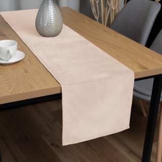 Sametový běhoun na stůl Velvet Premium SVP-020 Béžový - Biante.cz
