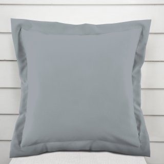 Bavlněný povlak na polštář s lemem Moni MO-076 Světle šedý - Biante.cz